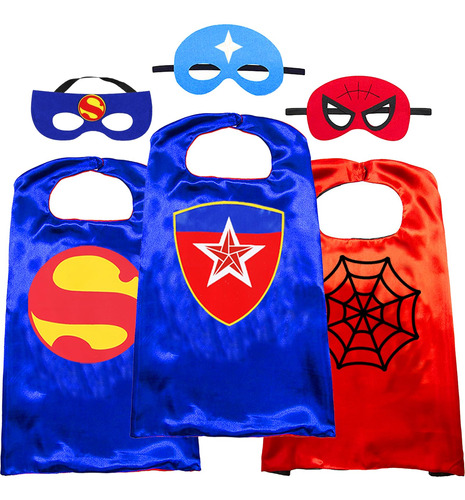 Capas Y Mascara De Superheroe Para Ninos, Disfraces De Super