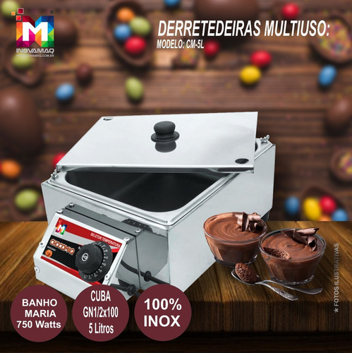 Imagem 6 de 6 de Derretedeira Analógica De Chocolate Rechaud 5kg - Inovamaq