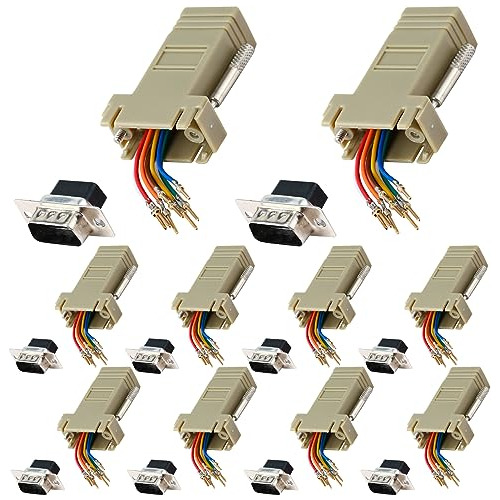 10pcs Adaptador Ethernet Macho Db9, Puerto Serial De 9 ...