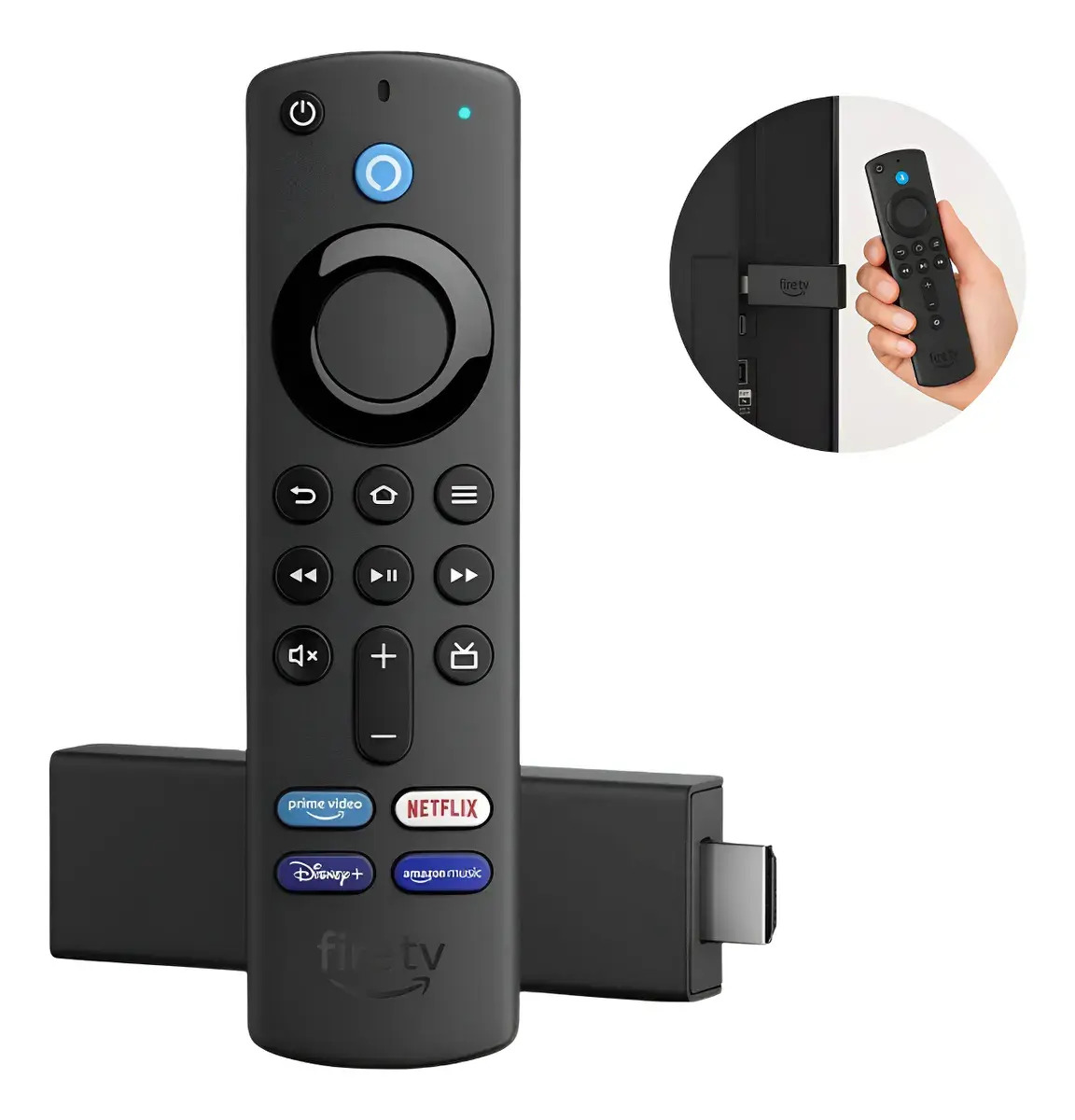 Amazon Fire Tv Stick 3 Ger Full Hd 1080p Bivolt Comando Voz Preto De Voz