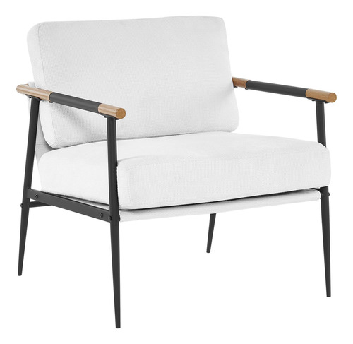Silla Moderna Con Brazo Decorativo Tapizada Beige Para Salón