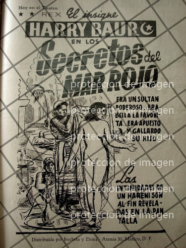 Cartel Antiguo Pelicula. Secretos Del Mar Rojo 1941