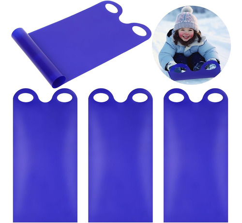 4 Pcs Lightweight Roll Up Snow Sled With Handles Portable Ro
