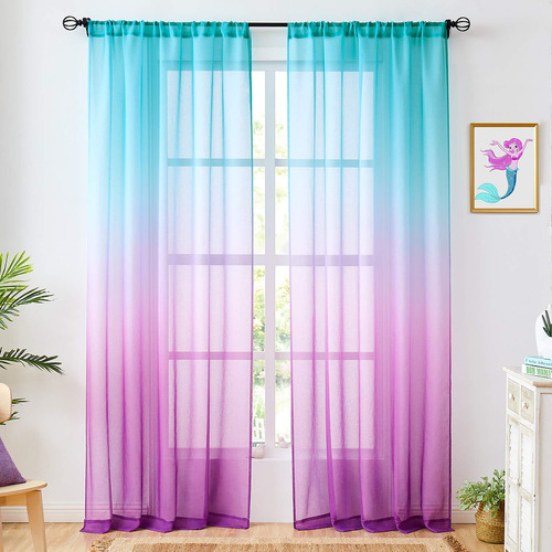 July Joy - Cortinas De Lino Sinttico (2 Tonos, Reversible, P