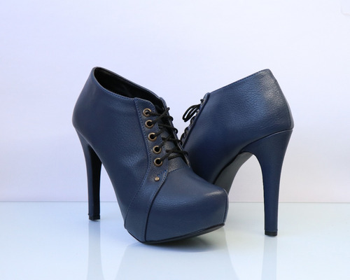 Botin Azul Alto 12cm Agujeta Env/cambio Gratis Moro-b906