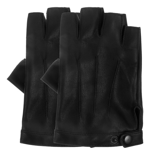 Guantes Punk De Medio Dedo De Piel Sintética Para Ciclismo Y