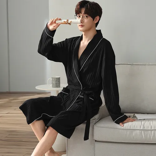 Pijama Largo Y Holgado De Algodón Para Hombre, Ropa De Dormi