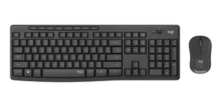 Kit de teclado y mouse inalámbrico Logitech MK295 Español de color negro