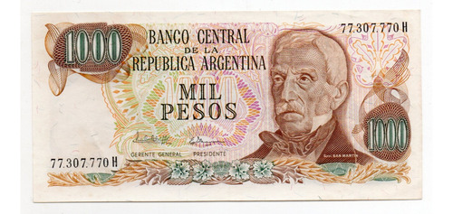 Argentina Billete 1000 Pesos Ley Bottero 2459 Con Rombos Ex+