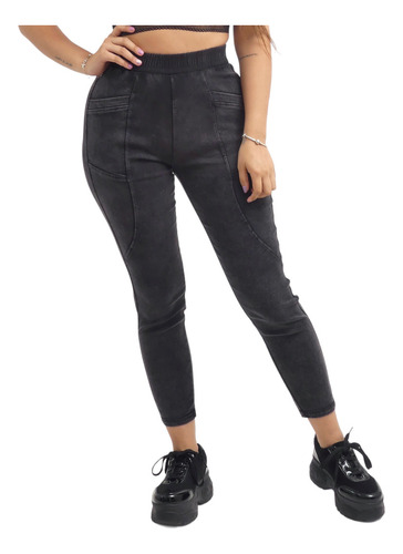 Pantalón Mujer Jogger Tipo Jeans Elásticado - Adcesorios