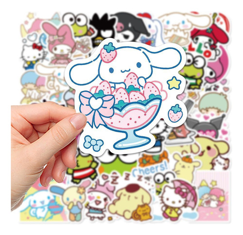Kuromi Sanrio 100 Calcomanias Stickers Pvc Hello Kitty