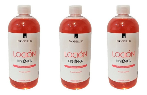 3 Loción Higiénica Antiséptica - Biobellus 500ml