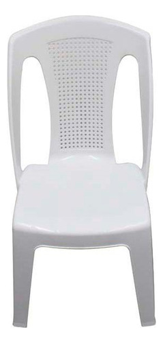 Sillas De Plástico 10 Piezas Marca Duna Color Blanco Plastico Blanco Blanco