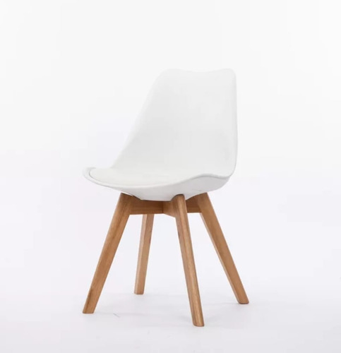 Pack De 4 Sillas Eames Acolchonadas Negro Comedor Oficinas Color Blanco