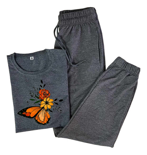 Deportivo Conjunto Mariposa Amarilla Jogger Blusa De Mujer