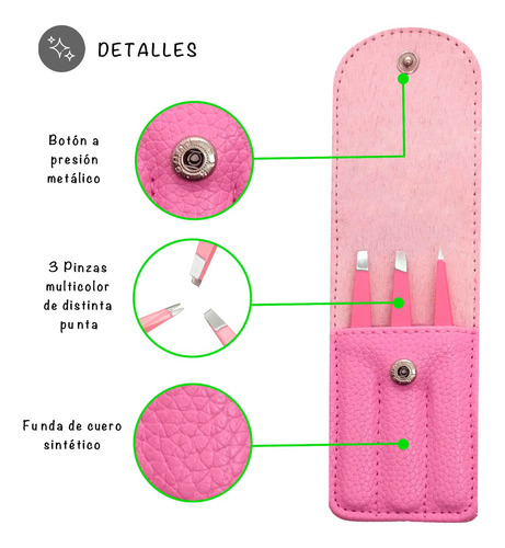 Pinzas Profesionales Para Cejas Con Estuche Almacenamiento