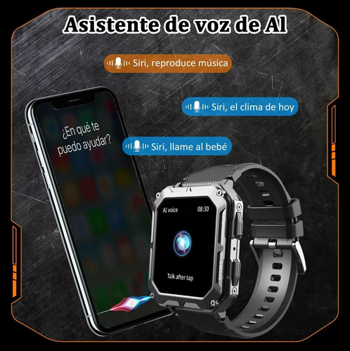 Reloj Inteligente Smart Watch Táctico Llamadas Asistente Voz