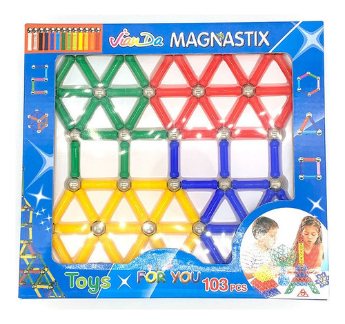 Palos Magnéticos Bolas Para Metal Juego De Bloques Cons