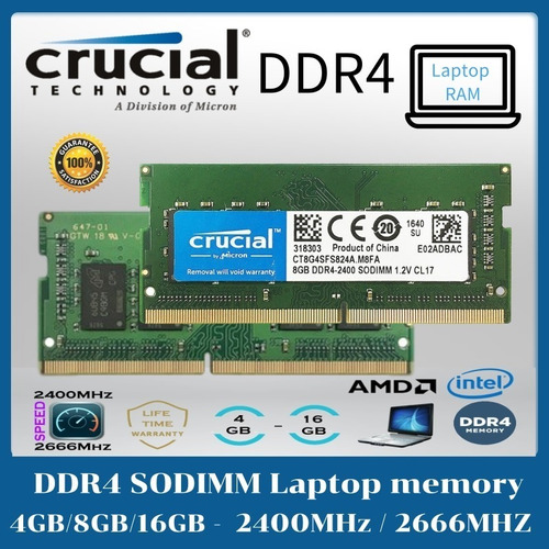 Memória Notebook Crucial Ddr4 2133mhz 16g Ct16g4sfs821a