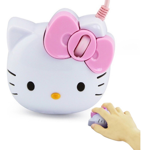 Mouse Hello Kitty Óptico Kawaii Ratón Para Pc Usb 
