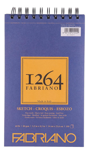 Fabriano 1264 Skecth Croquis 14x21.6 Cms 80 Gsm 100 Hojas