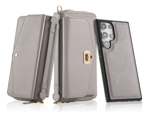 Funda De De Cuero Multifuncional Cruzada Para Samsung