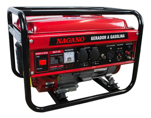 Gerador portátil Nagano NG3100 3000W monofásico com tecnologia AVR 110V/220V