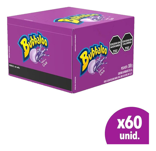 Bubbaloo Chicles Uva Pack X 60un - Cioccolato Tienda Dulce