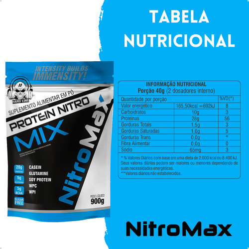 5x Whey Protein Nitro Mix Refil 900g - Nitromax Sabor Baunilha