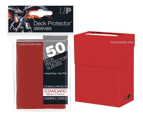 Protectores X50 + Deck Box Ultra Pro Rojo Magic Pokemon