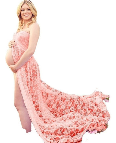 Vestido De Maxi Maternidad Embarazo Sin Tirantes Fotografía