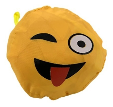 Imagen 4 de 9 de Pack X5 Bolsa Emoji Plegable Reutilizable Tela Impermeable