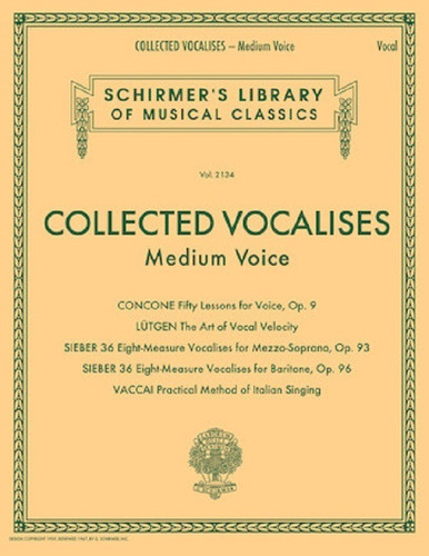 Album G. Shirmer Vocal.collected Vocalises: Medium Voice