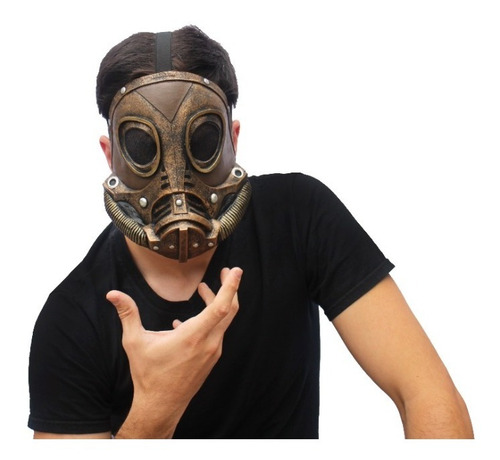 Máscara Gas M3a1 Steampunk Smoke Halloween Terror Bronce
