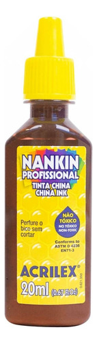 Tinta Nankin Profissional 20ml Acrilex Cor Marrom