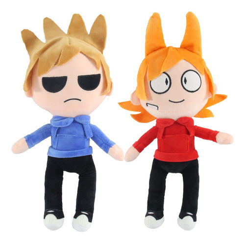 2pcs Eddsworld Tom Tord Muñeca Peluche Juguete Regalo 33cm A