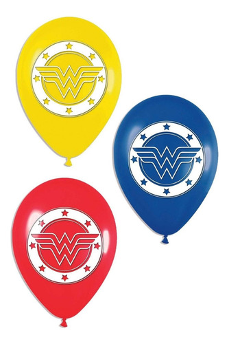 Globos Bombas Estampados X20u Mujer Maravilla