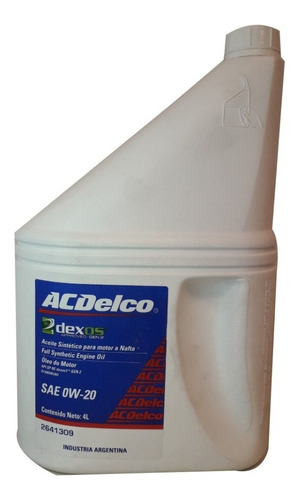 Aceite Sintetico Acdelco 0w20 X 4lt Chevrolet Cruze 1.4 