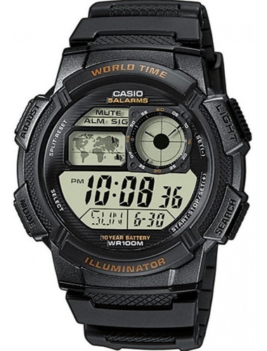 Reloj Casio Core Ae1000w-1av 5 Alarmas Hora Mundial Crono