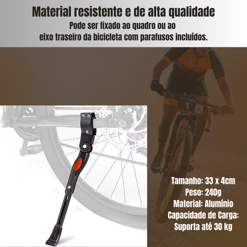 Descanso Pezinho Lateral Bicicleta Com Regulagem Aro 20 A 29