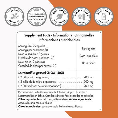 Lactobacillus Gasseri, 12 Billion Cfu Supersmart.