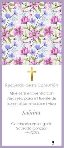 Kit Imprimible Personalizado Comunión Confirmación Con Cruz