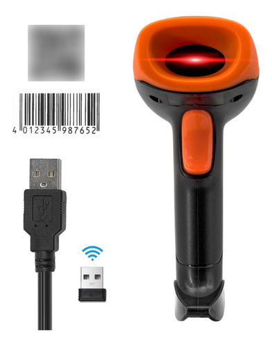 Lector Codigo De Barras Wireless, 1d/2d/qr Negro Usb