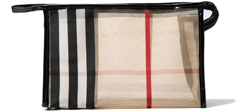 ~? Cheeseandu Pvc Stripe Cosmetic Bag Impermeable Zipper Mak