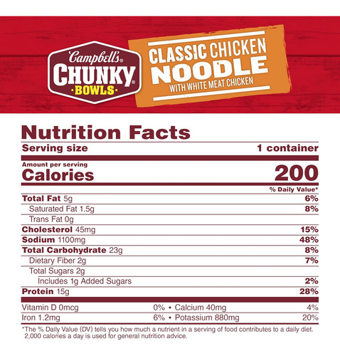 Campbells Sopa Chunky Clásica Fideos Con Pollo 432g