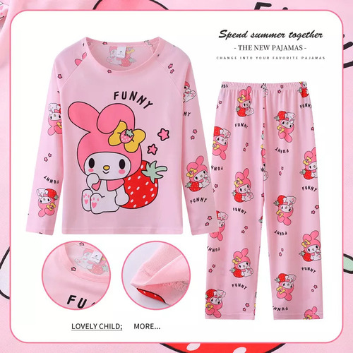 Q Conjunto De Pijama Largo Kawaii Kuromi Para Niños