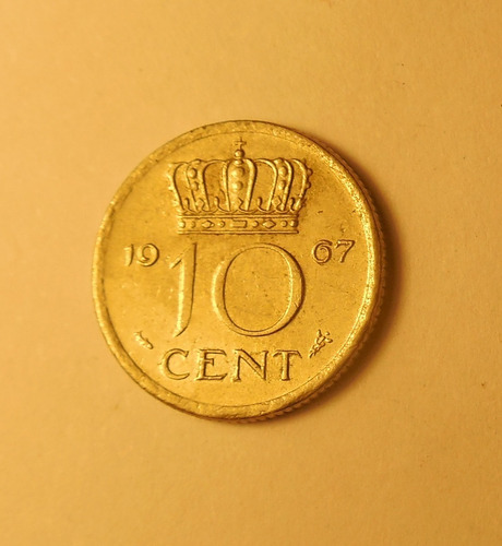 Moneda Holanda. 10 Centavos 1967.