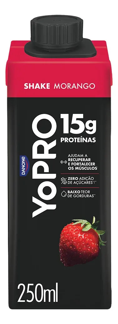 YoPRO Bebida Láctea UHT Morango 15g de proteínas 250ml