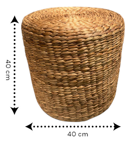 Puff / Pouf Redondo Fibras Naturales Yute Bric