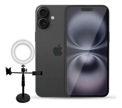 Celular Apple iPhone 16 128 Gb Negro + Aro De Luz Led